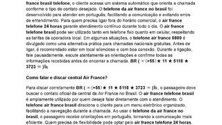 Como falar e ligar central Air France?
