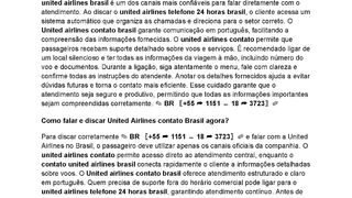 Como falar e ligar para United Airlines Brasil rapidamente?