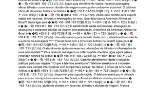 {Base Americanαιяℓιηєѕ,}Qual o  telefone da American Airlines no Brasil?