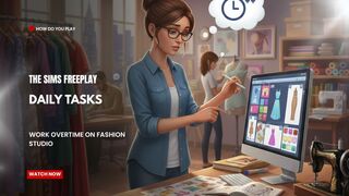 The Sims FreePlay - Daily Tasks ( Work overtime on fashion studio )