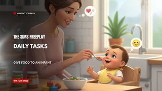 The Sims FreePlay - Daily Tasks (Give Food To An Infant)