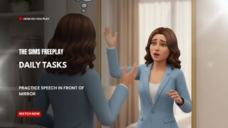 The Sims FreePlay - Daily Tasks (Practice speech in Front of Mirror)