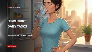 The Sims FreePlay - Daily Tasks (Drink Water from a fridge)