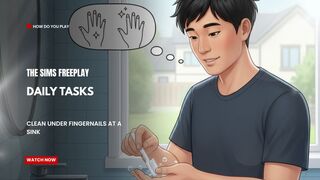 The Sims FreePlay - Daily Tasks (Clean Under fingernails at a sink)