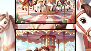 Kids Having Fun on a Carousel