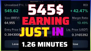 545 DOLLARS PROFIT JUST IN 1.26 MINUTES FUTURE TRADING BINANCE FROM BREVUDST TRADING PAIRS.
