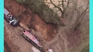 Massive Sinkhole Swallows Canal in England