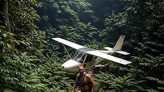 A small plane crashed in the jungle, creating a very terrifying scene.