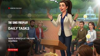 The Sims FreePlay - Daily Tasks Make A Speech at the park soapbox