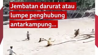 Jembatan Darurat Antarkampung di Aceh Tengah Putus, Warga dan Relawan Terjatuh ke Sungai