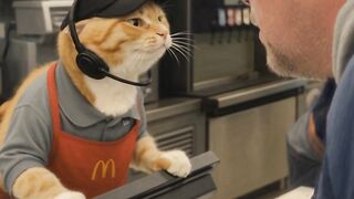 Cat is cashier