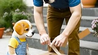 They Teased a Puppy for His Cardboard Car  Dad Built Him a Real One