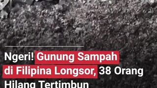 Gunungan sampah di TPA Binaliw Landfill, Cebu, Filipina, longsor