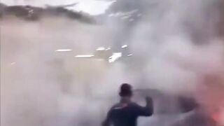 Sebuah kecelakaan tunggal terjadi di Jalan Landak, Makassar