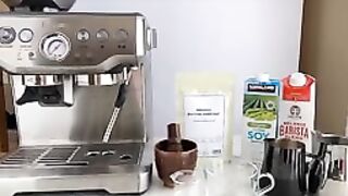How to make matcha latte art using Breville Barista Express