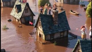 Flood Rescue Gone Wrong   Funny Village Helicopter Story  shorts ai cartoon