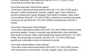 A central de atendimento da United Airlines Brasil funciona a noite?