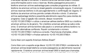Existe atendimento 24 horas da American Airlines Brasil?