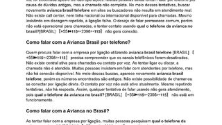 Qual é o número da Avianca para consultas?