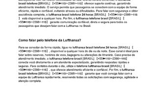Qual é a linha telefônica da Lufthansa?