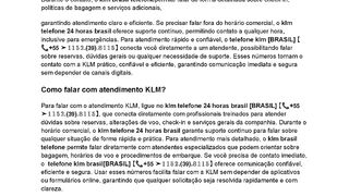 Qual é o número de atenção da KLM?
