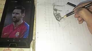 Messi sketch steps by step