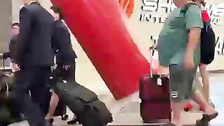 The Chinese crew and their reactions  reaction china crew airport