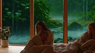 POV Youre Standing in a Forest During Heavy Rain