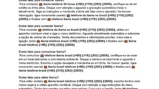 Qual é o telefone da Iberia?