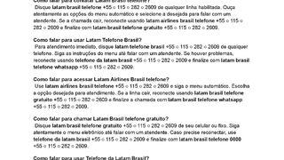 Qual é o contato telefônico da LATAM Brasil?