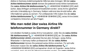 Wie man redet mit swiss Airline telefonnummer in Germany effektiv?