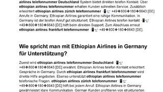 Wie kann man den Kontakt zu Ethiopian Airlines in Germany aufnehmen?