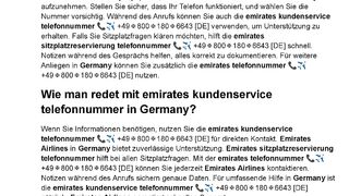 Wie man redet mit emirates telefonnummer in Germany?