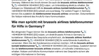Wie man redet mit brussels airlines frankfurt telefonnummer in Germany?