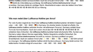 Wie man spricht mit Lufthansa per Telefonkontakt
