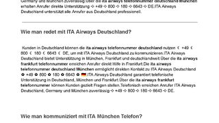 Wie man spricht mit ITA Airways per Telefon?