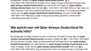 Wie kann man Qatar Airways Deutschland Kontakt für Anrufe nutzen?