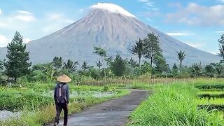 Peaceful Morning in the Shadows of a Volcano
