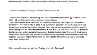 Wie man spricht per Telefon mit Swiss Air?