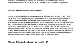 Wie man Swiss Air telefonisch erreicht?