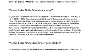 Wie man Swiss Air Deutschland telefonisch erreicht?