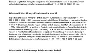 Wie man British Airways telefonisch erreicht?