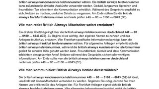Wie man spricht British Airways Hotline erreichen?