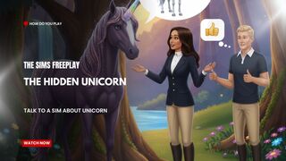 The Sims FreePlay - The Hidden Unicorn Talk To A Sim About Unicorn