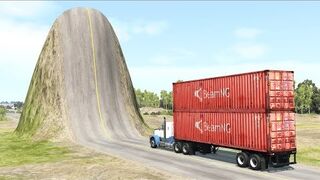 Cars vs Giant Bulge 5  BeamNG.Drive