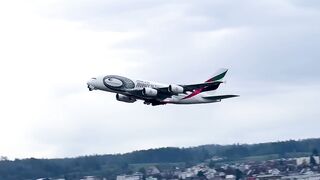 Fly Emirates A380 CLOSE UP TAKEOFF