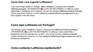 Como ligar para Lufthansa Portugal?