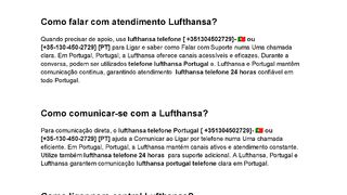 Como ligar para apoio Lufthansa?