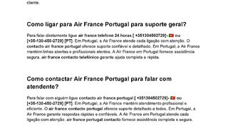 Como ligar para Air France Portugal para suporte geral?