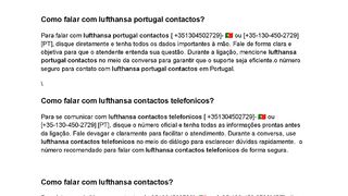 Como falar lufthansa contactos portugal?